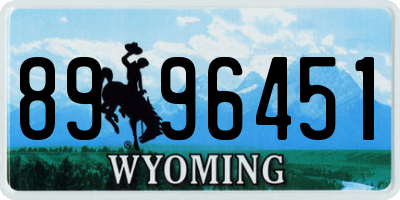 WY license plate 8996451