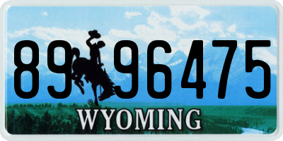 WY license plate 8996475