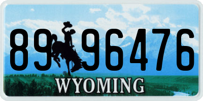 WY license plate 8996476