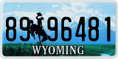 WY license plate 8996481
