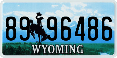 WY license plate 8996486