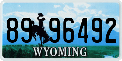 WY license plate 8996492