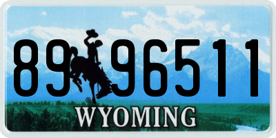 WY license plate 8996511