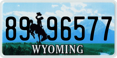 WY license plate 8996577