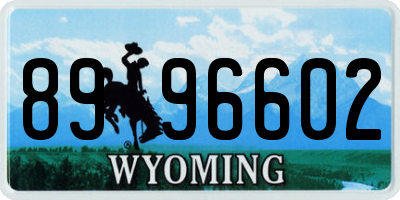 WY license plate 8996602