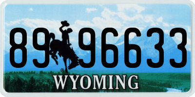WY license plate 8996633