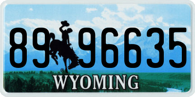 WY license plate 8996635