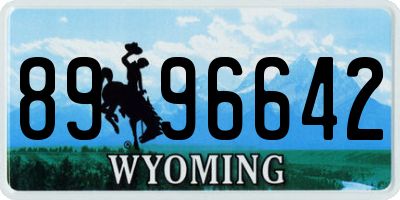 WY license plate 8996642