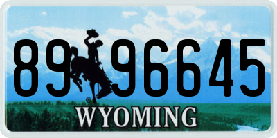 WY license plate 8996645