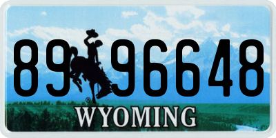 WY license plate 8996648