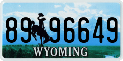 WY license plate 8996649