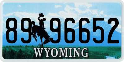WY license plate 8996652