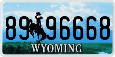 WY license plate 8996668