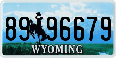 WY license plate 8996679