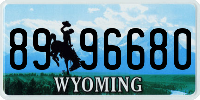 WY license plate 8996680