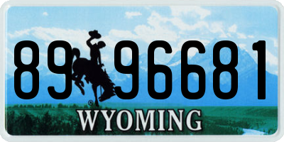 WY license plate 8996681