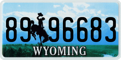WY license plate 8996683