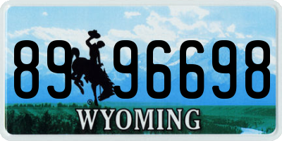 WY license plate 8996698
