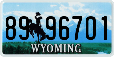 WY license plate 8996701