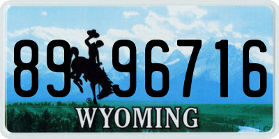 WY license plate 8996716