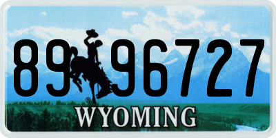 WY license plate 8996727
