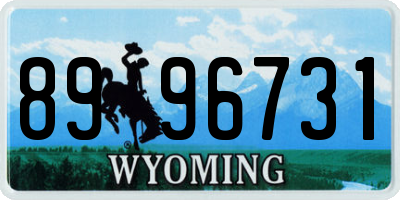 WY license plate 8996731