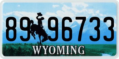 WY license plate 8996733