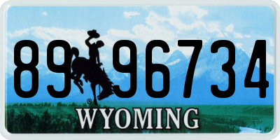 WY license plate 8996734