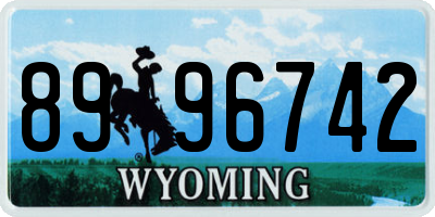 WY license plate 8996742