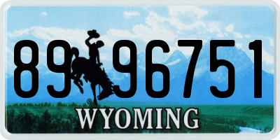 WY license plate 8996751