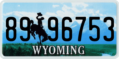 WY license plate 8996753