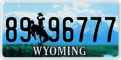 WY license plate 8996777
