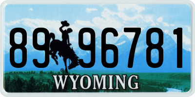 WY license plate 8996781