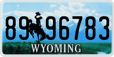 WY license plate 8996783
