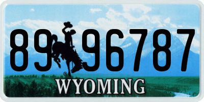 WY license plate 8996787