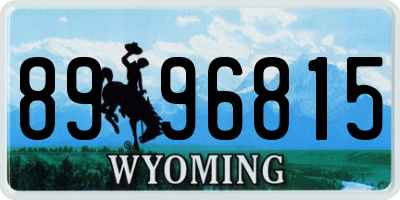 WY license plate 8996815