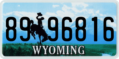 WY license plate 8996816