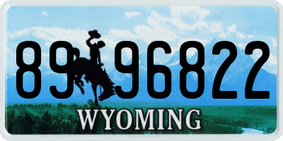 WY license plate 8996822