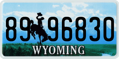 WY license plate 8996830