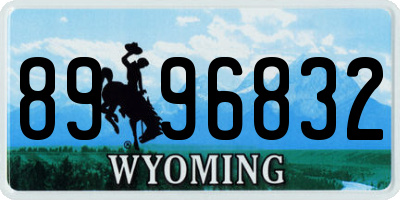 WY license plate 8996832