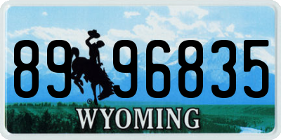 WY license plate 8996835