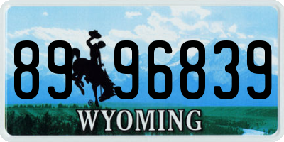 WY license plate 8996839