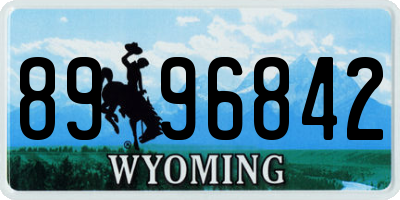 WY license plate 8996842