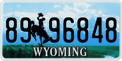 WY license plate 8996848