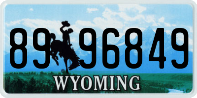 WY license plate 8996849