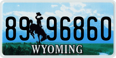 WY license plate 8996860