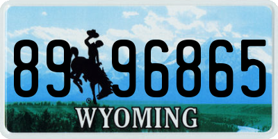 WY license plate 8996865