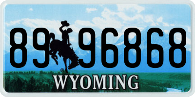 WY license plate 8996868