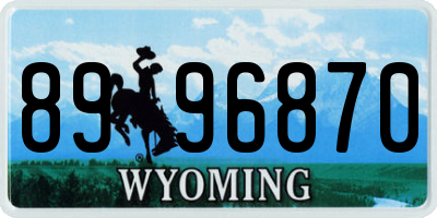 WY license plate 8996870