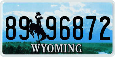 WY license plate 8996872